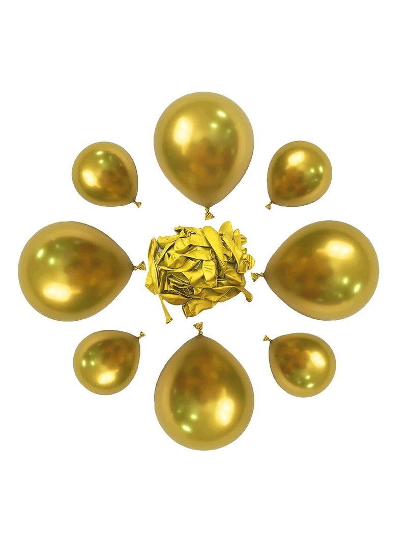 PARTY FUN Metallic Balloon Latex Air or Helium Support For Party, Birthday, Wedding and Decoration Dark Gold 40 Pcs 2.80grm - Image 1