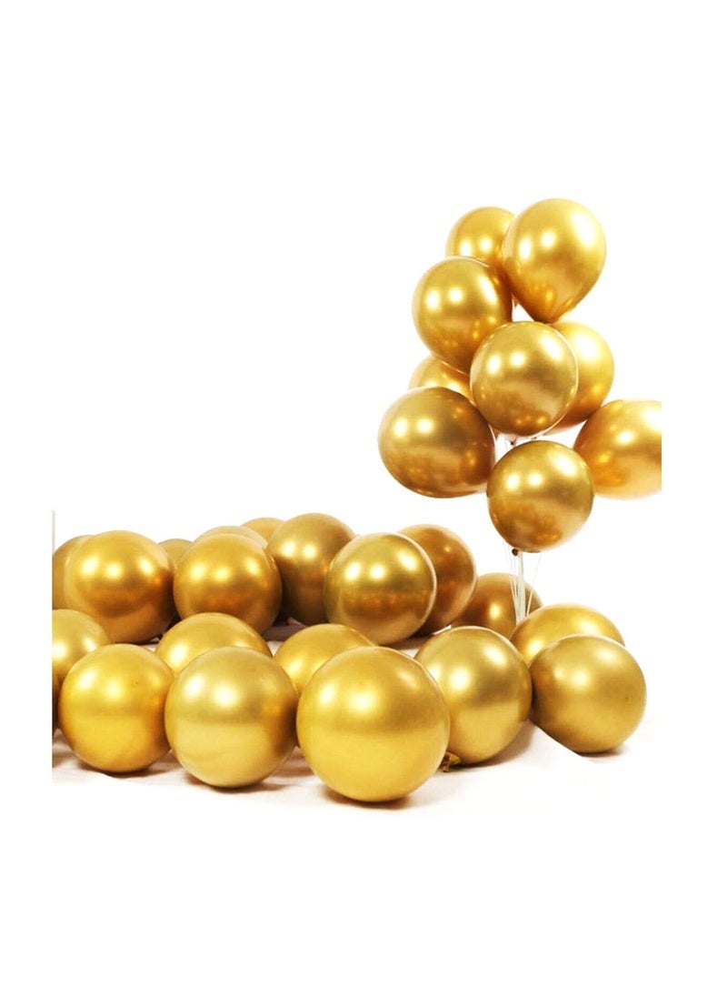 PARTY FUN Metallic Balloon Latex Air or Helium Support For Party, Birthday, Wedding and Decoration Dark Gold 40 Pcs 2.80grm - Image 3