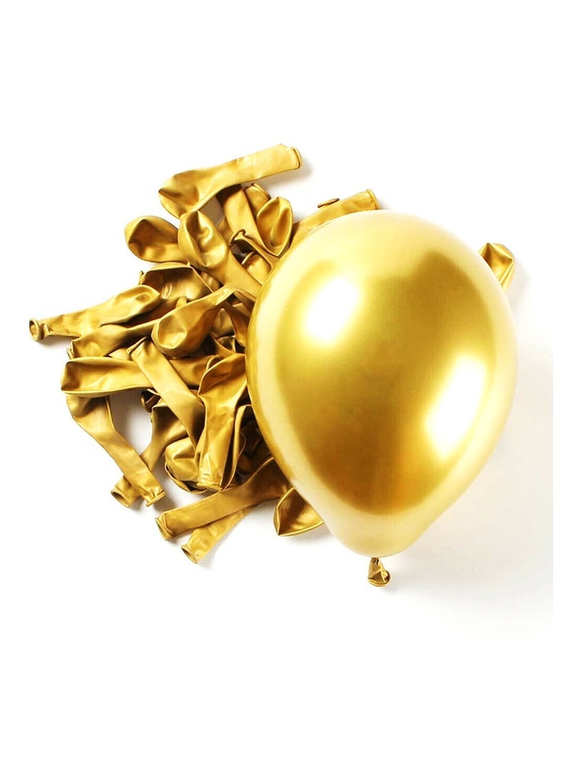 PARTY FUN Metallic Balloon Latex Air or Helium Support For Party, Birthday, Wedding and Decoration Dark Gold 40 Pcs 2.80grm - Image 2