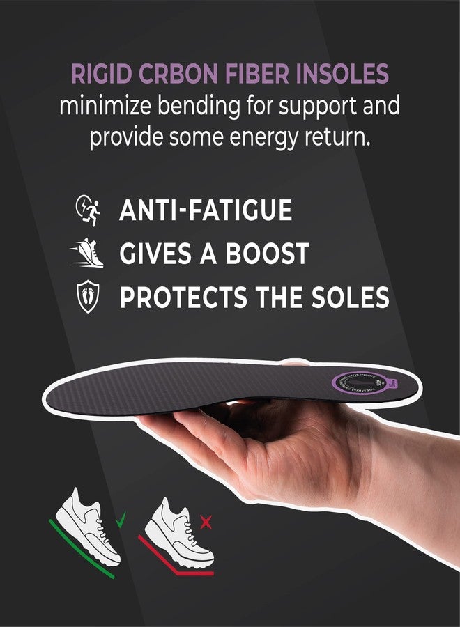 EstCarbon - Carbon Fiber Insoles - 2 Pieces, Men 9.5, Women 10-10.5 - Performance CFI Shoe Inserts for Sports - Stiff Foot Plate - Athletic Orthotic Insole - for Running, Soccer, Basketball - Image 5