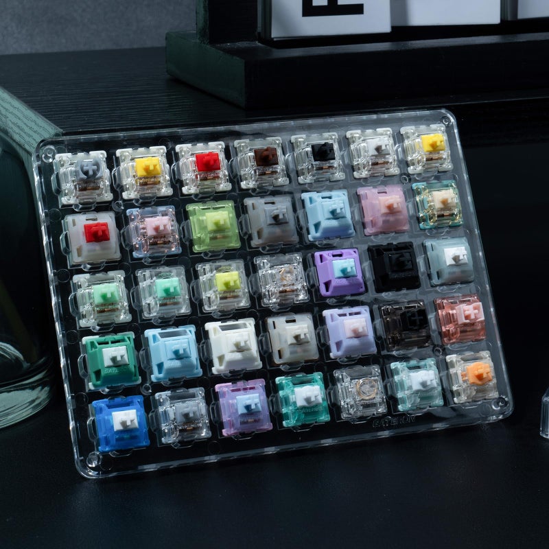 GATERON Keyboard Switches Tester, Magnetic Jade Oil King Milky Yellow Pro Oil King Baby Kangaroo Racoon Ink Wall Stem Box Black Pink for MX Mechanical Gaming Keyboard (35pcs) - Image 5