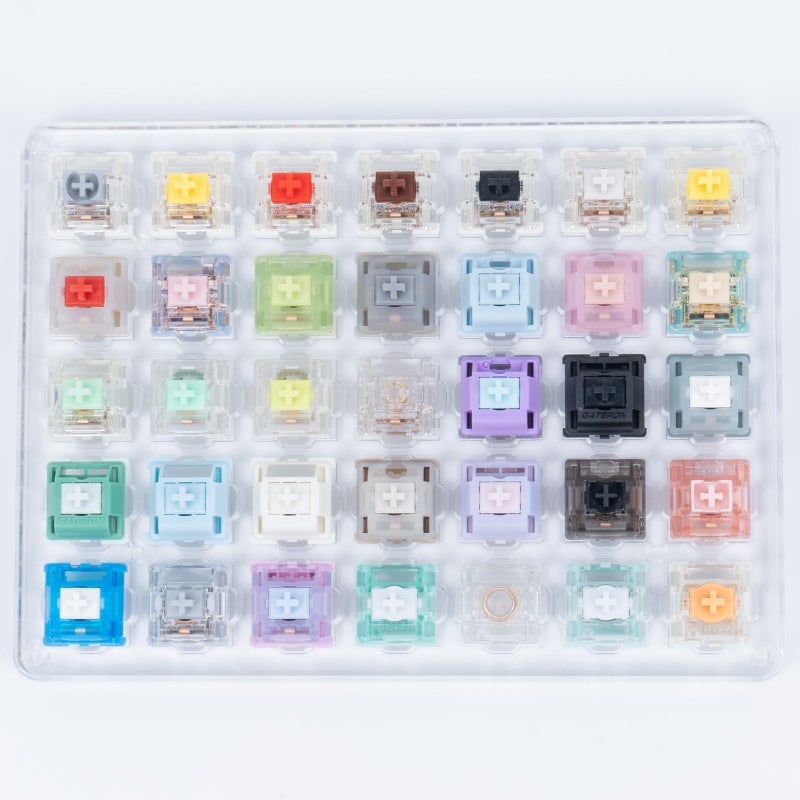 GATERON Keyboard Switches Tester, Magnetic Jade Oil King Milky Yellow Pro Oil King Baby Kangaroo Racoon Ink Wall Stem Box Black Pink for MX Mechanical Gaming Keyboard (35pcs) - Image 1