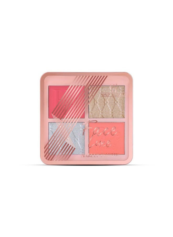 matt look Half N Half Face Luxe Makeup Palette|Light Weight|Buildable Formula|Highly Pigmented|Long Lasting|Easy To Apply|Glides Smoothly|Trendy Blush, Highlighter & Contour-Love & Shine  - Image 2