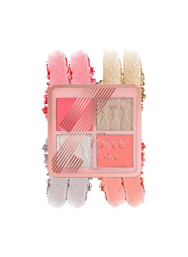 matt look Half N Half Face Luxe Makeup Palette|Light Weight|Buildable Formula|Highly Pigmented|Long Lasting|Easy To Apply|Glides Smoothly|Trendy Blush, Highlighter & Contour-Love & Shine  - Image 1