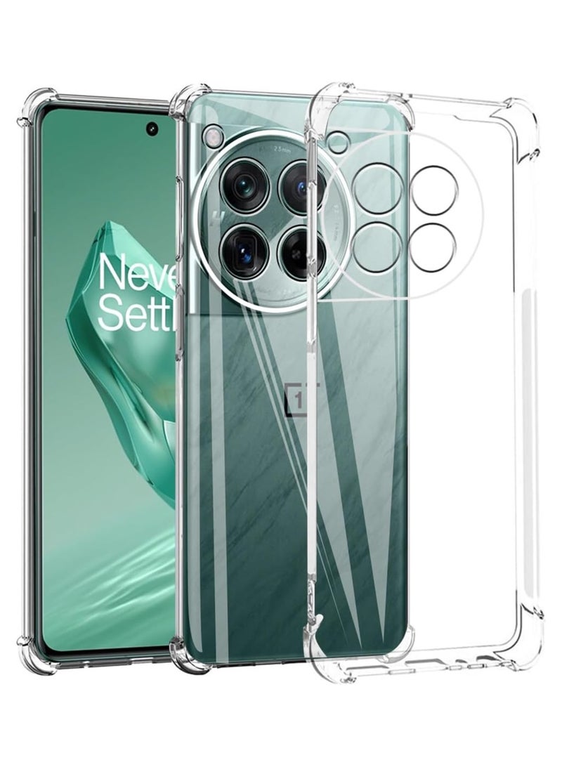 غطاء حماية شفاف لهاتف OnePlus 12 5G، جراب ناعم من مادة TPU وغطاء حماية خفيف الوزن للصدمات مع حماية للكاميرا مصمم لهاتف OnePlus 12 5G - Image 1