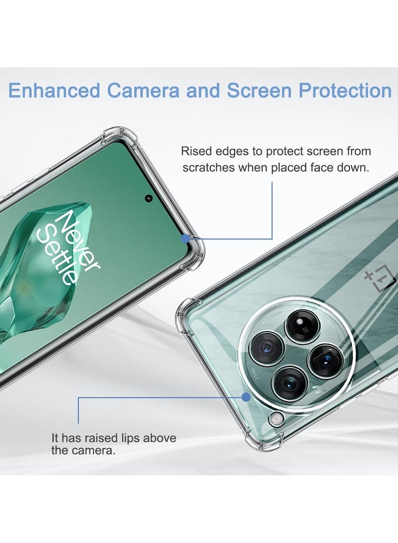 غطاء حماية شفاف لهاتف OnePlus 12 5G، جراب ناعم من مادة TPU وغطاء حماية خفيف الوزن للصدمات مع حماية للكاميرا مصمم لهاتف OnePlus 12 5G - Image 4