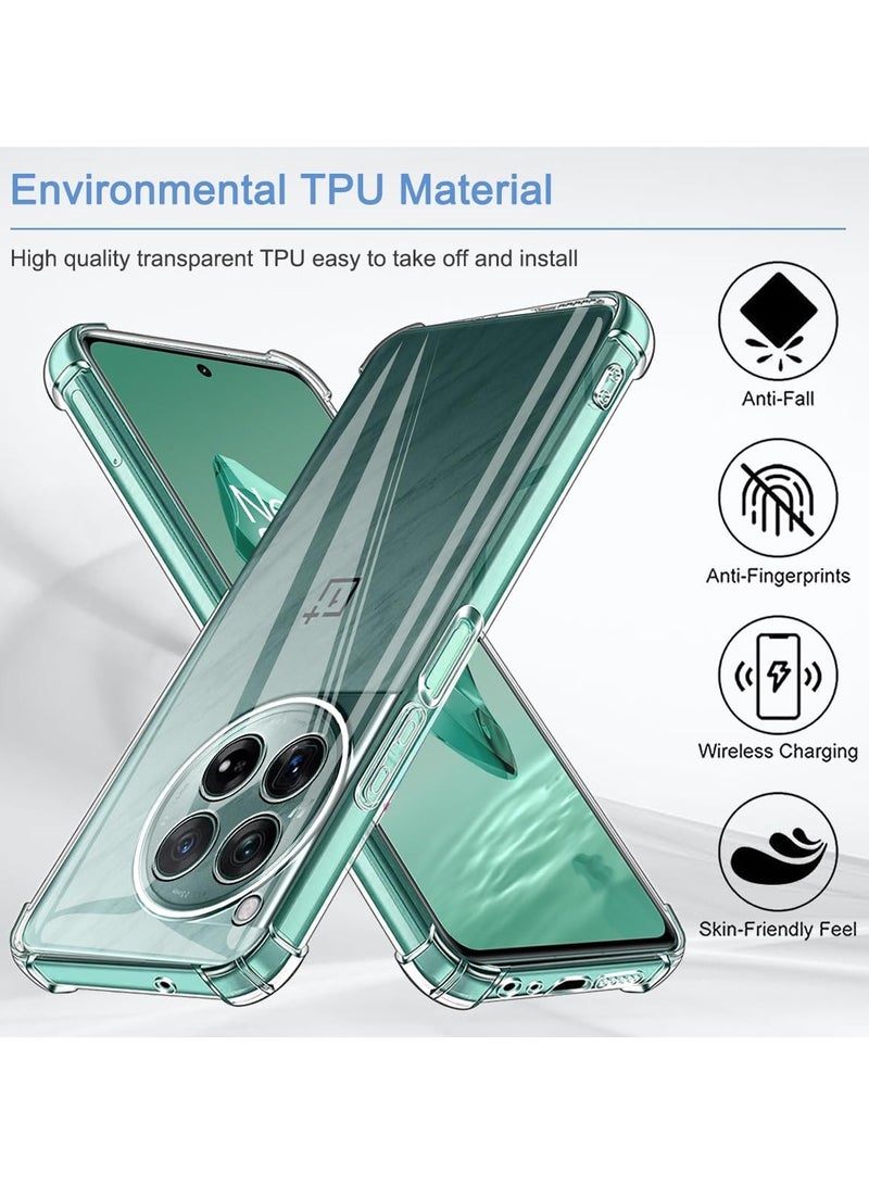 غطاء حماية شفاف لهاتف OnePlus 12 5G، جراب ناعم من مادة TPU وغطاء حماية خفيف الوزن للصدمات مع حماية للكاميرا مصمم لهاتف OnePlus 12 5G - Image 2