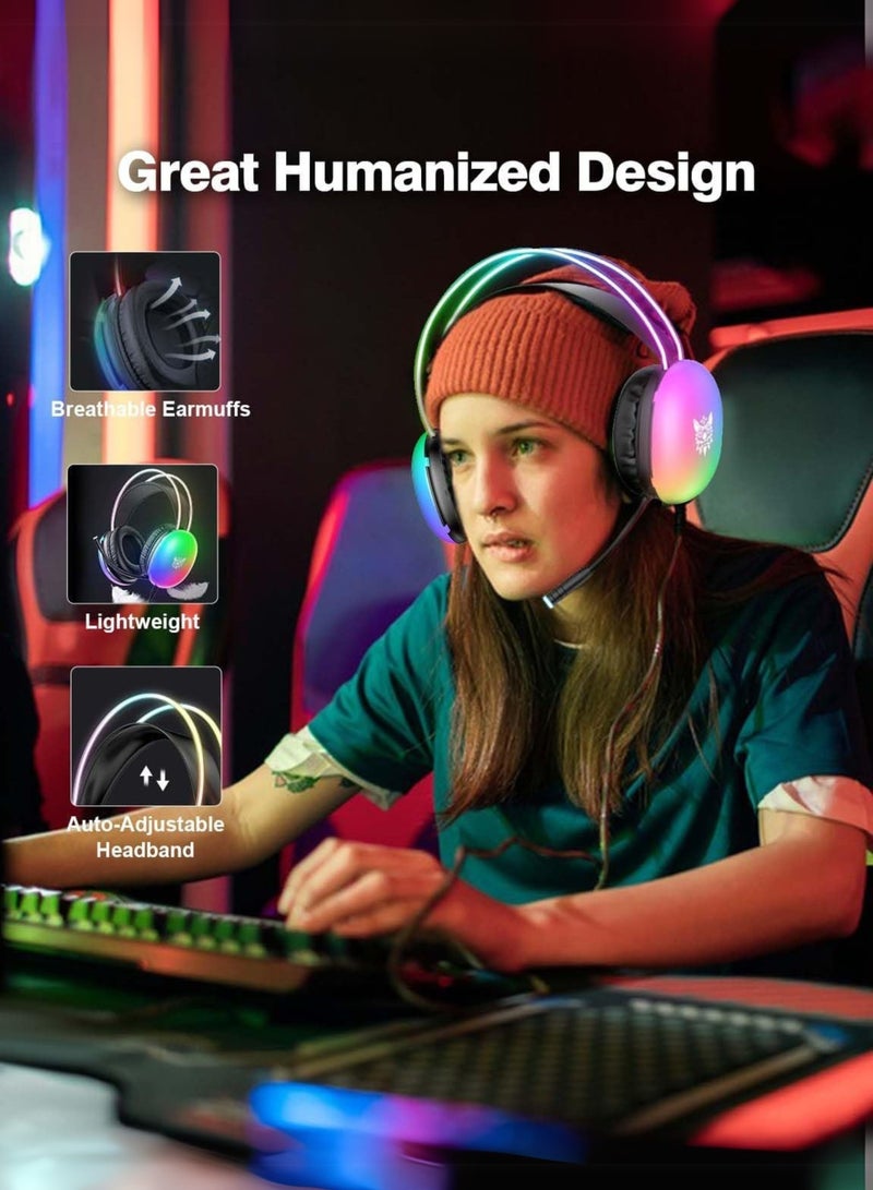 أونيكوما سماعة رأس للألعاب X25، سلكية، مزودة بميكروفون، لأجهزة PS4/PS5/XOne/XSeries/NSwitch/PC | لون أسود - Image 5