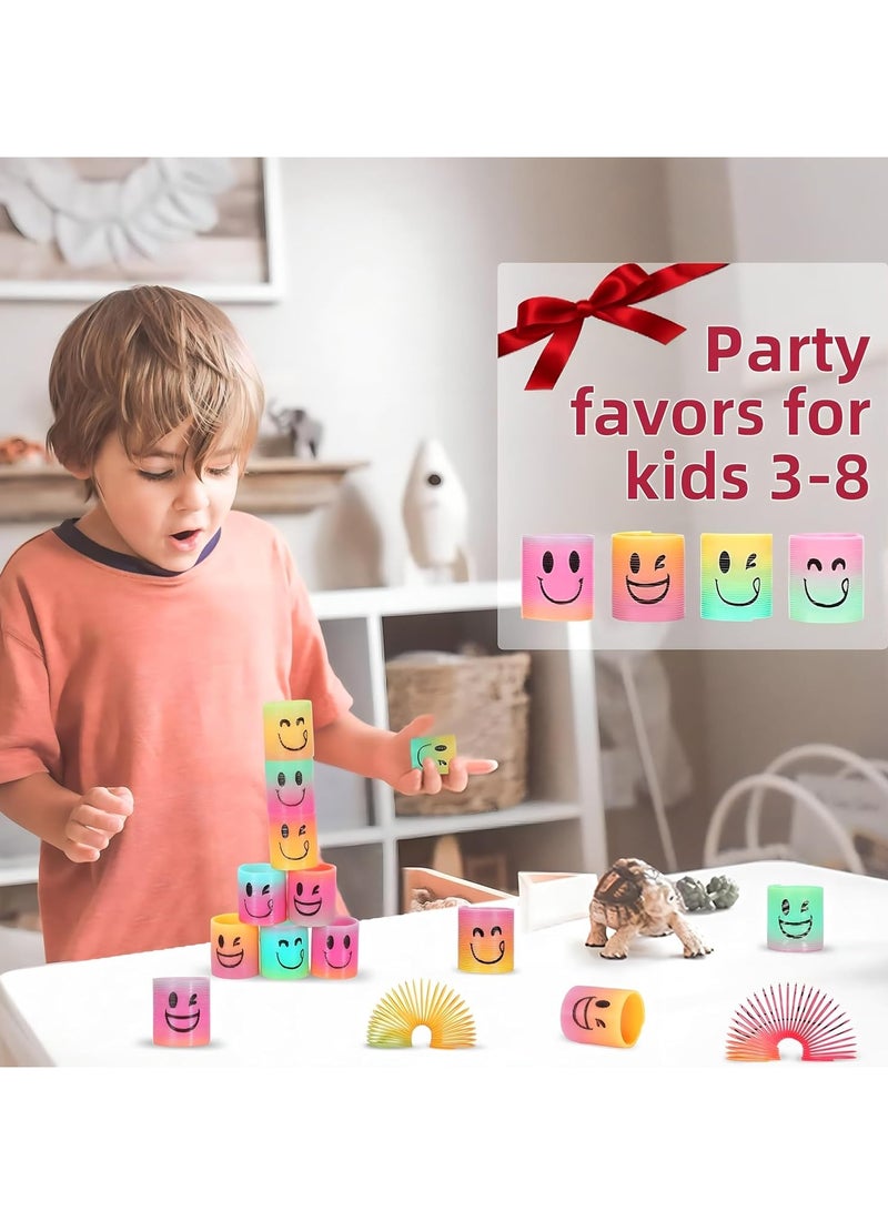 MAGIC VAULT 24Pcs Pieces Magic Springs, Rainbow Spiral Spool, Mini Spring Toys, Coil Mini Springs Bulk Toys, Children's Birthday Gift Pack, Classroom Prizes for Kids Boys Girls Party Favour Stocking Fillers - Image 3