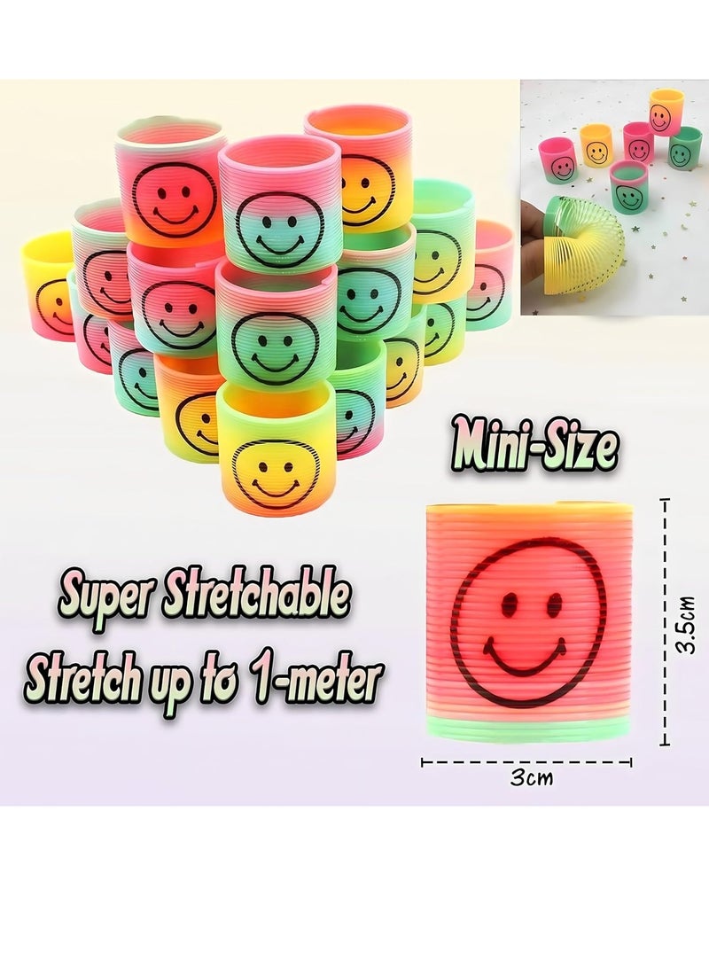 MAGIC VAULT 24Pcs Pieces Magic Springs, Rainbow Spiral Spool, Mini Spring Toys, Coil Mini Springs Bulk Toys, Children's Birthday Gift Pack, Classroom Prizes for Kids Boys Girls Party Favour Stocking Fillers - Image 4