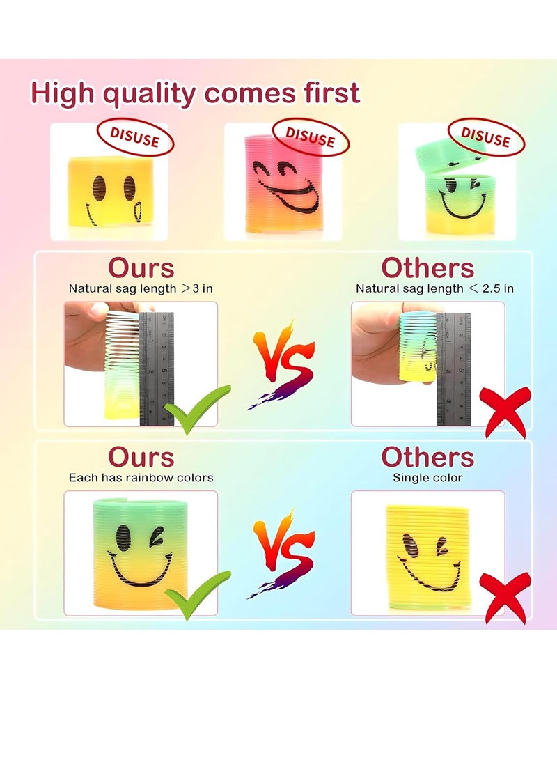 MAGIC VAULT 24Pcs Pieces Magic Springs, Rainbow Spiral Spool, Mini Spring Toys, Coil Mini Springs Bulk Toys, Children's Birthday Gift Pack, Classroom Prizes for Kids Boys Girls Party Favour Stocking Fillers - Image 5