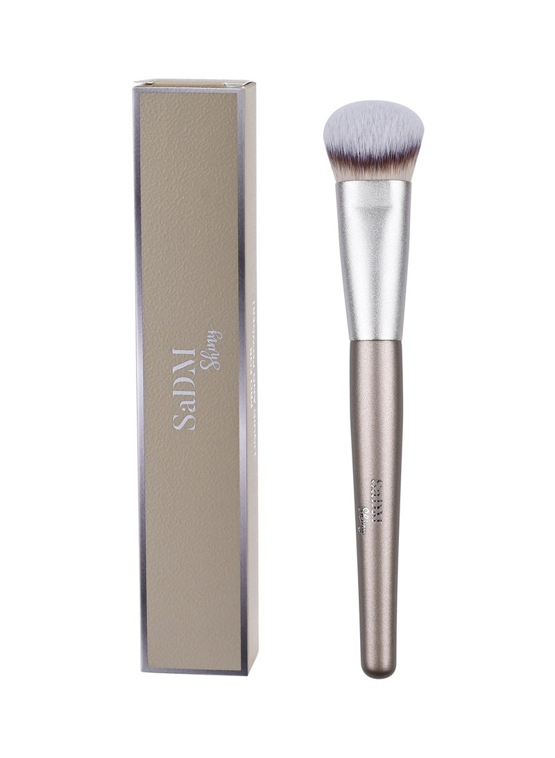 SaDM Shiny Contoured Foundation Brush – Vegan, Cruelty-Free Brush for Flawless Foundation & Contour - Image 1