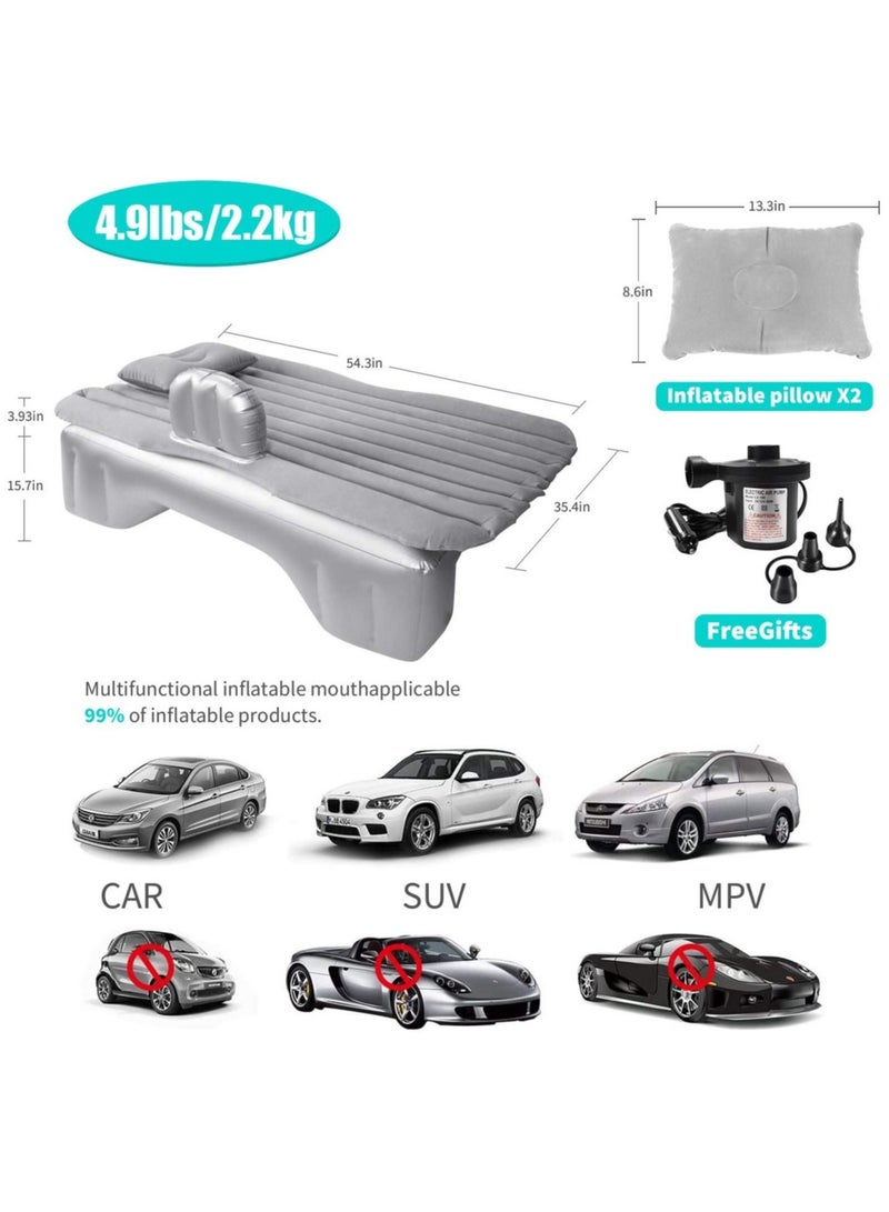 Car Air Mattress Travel Inflatable Back Seat Air Bed Cushion with Auto Pump and Two Pillows, Portable Camping Vacation Rest Sleeping Pad Fits Universal SUV Truck Minivan Separable Extended - Image 5