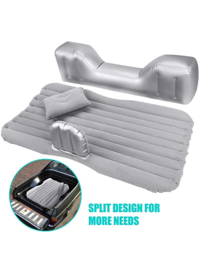 Car Air Mattress Travel Inflatable Back Seat Air Bed Cushion with Auto Pump and Two Pillows, Portable Camping Vacation Rest Sleeping Pad Fits Universal SUV Truck Minivan Separable Extended - Image 2