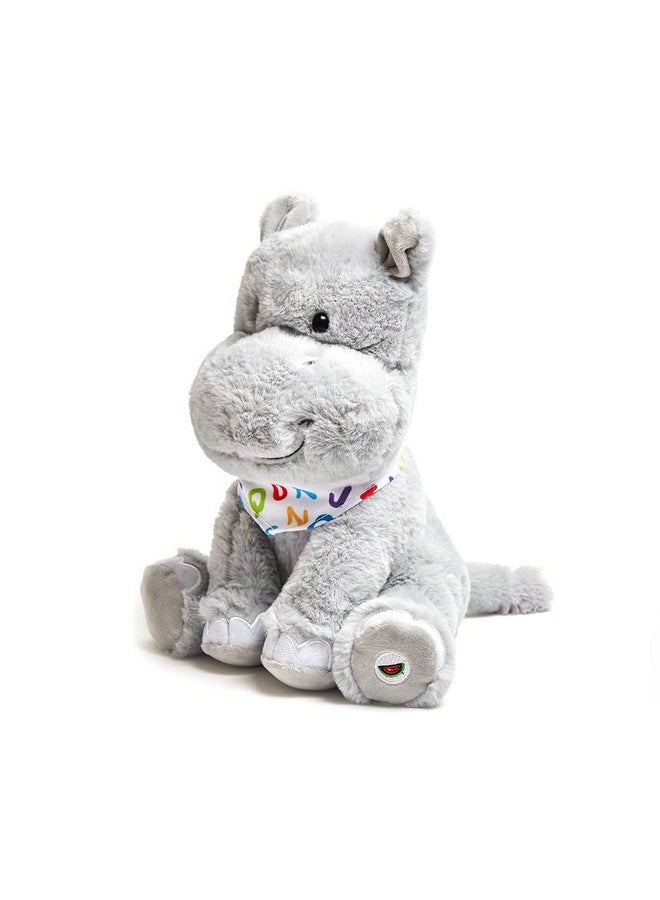 كادل بارن - لعبة حيوان محشو على شكل فرس النهر المغني المتحرك من Alphabet Hudson | يهز أذنيه على أنغام أغنية ABC وعشرة فيلة صغيرة، 11 بوصة - Image 2