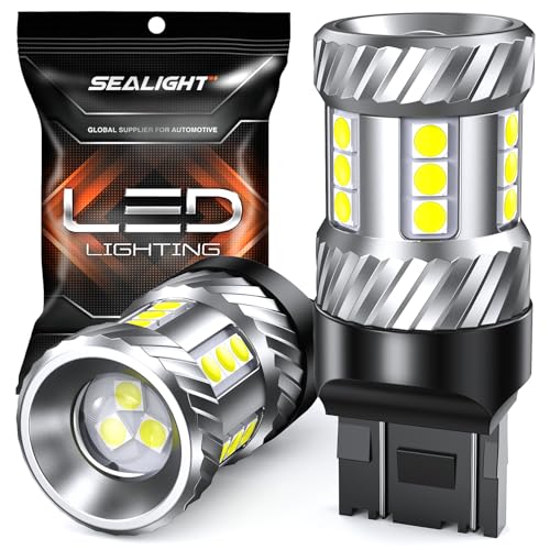 SEALIGHT 7443 7440 LED Bulb White Reverse Light 7441 7444 T20 W21W LED Light Bulb with Projector for Backup LightTail LightBrake ParkingRunning Board Lights Pack of 2 - Image 1
