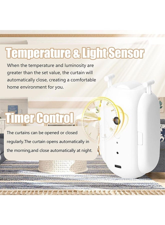 Curtain Motor, Effortless Installation, Smart Curtain Robot, Convenient Remote Control, Voice-Activated, Scheduled Timing, White - Image 5
