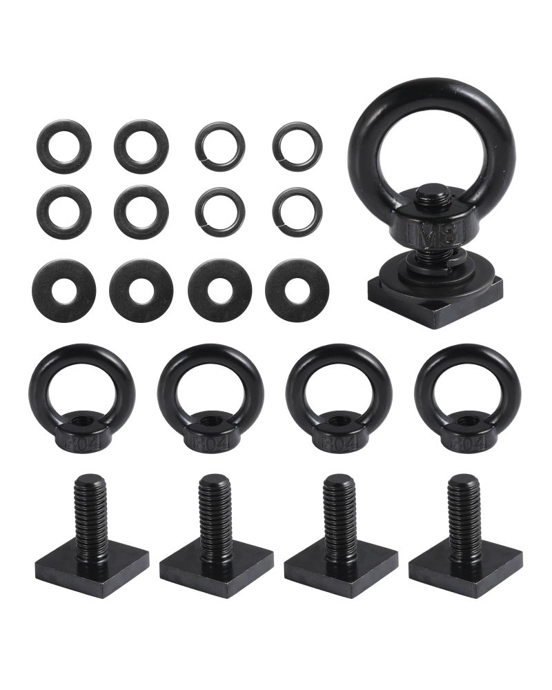 moroinriz T Track Mount Tie Down Anchor for Roof Rack, M8 Heavy Duty Ring Shaped Eye Bolt, Stainless Steel T Bolt Eye Nut Tie Down Rings for Holding Bungee Cord, Ropes, Hooks - Image 1