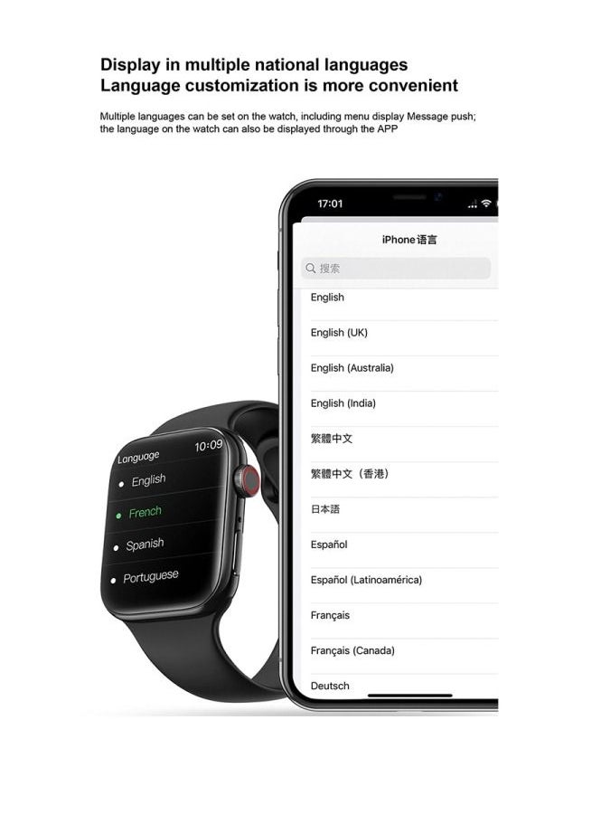 AROAQ - T900 Pro Max Series 7 IP68 Waterproof 280mAh 1.75Inch Touch Screen Heart Rate Smartwatch - Image 1