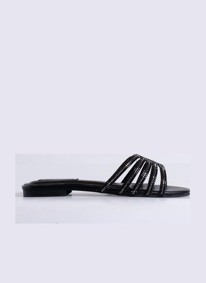Crystalicious Warm Handcrafted by Artisans Rhinestone Women Flats Luxurious Comfort For All-Day Wear - Image 1