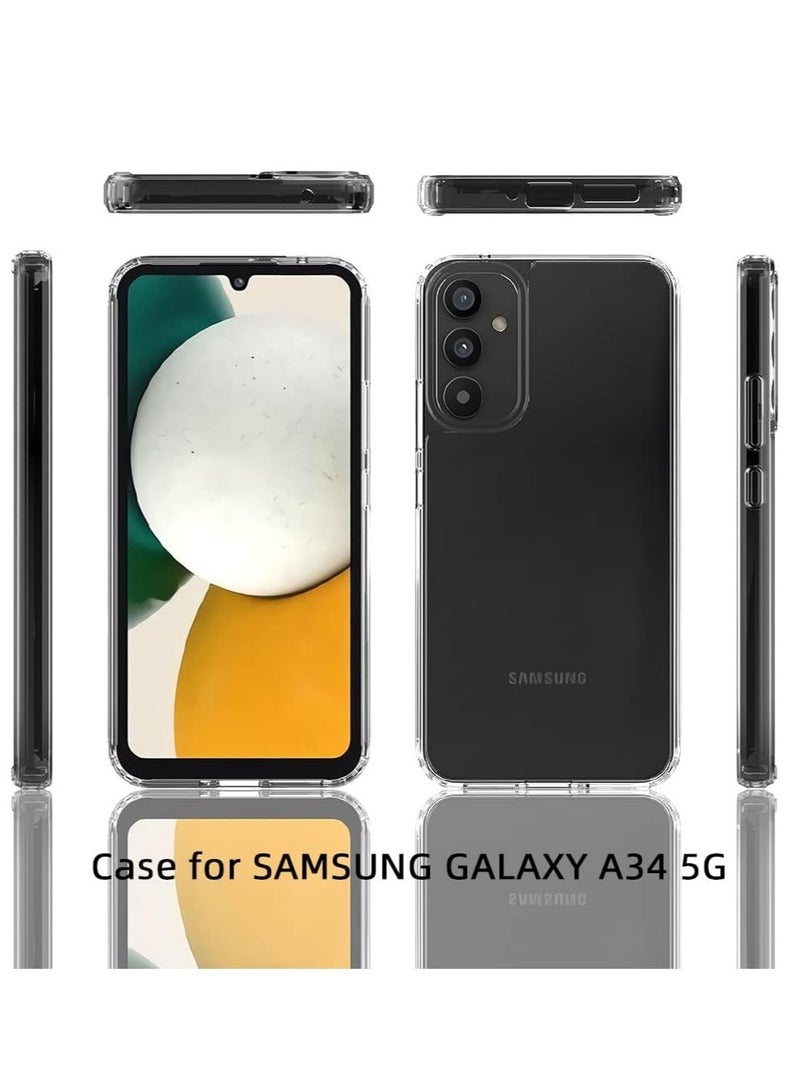 Galaxy A34 5G Case Samsung A34 5G Case with 2* Screen Protector Premium Clear Back Panel + TPU Bumper Cover - Image 2