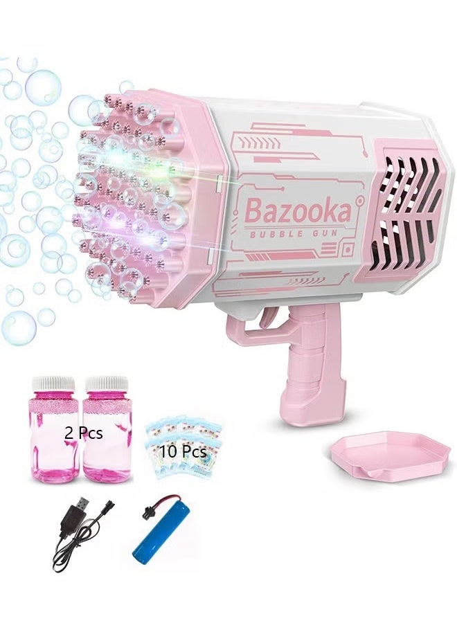بازوكا مسدس فقاعات بـ69 فتحة للاطفال الاولاد والبنات من سن 3 و4 و5 و6 و7 و8 و9 و10 و11 و12 سنة، لعبة صيفية في الهواء الطلق وهدايا عيد الميلاد وحفلات الزفاف - Image 1