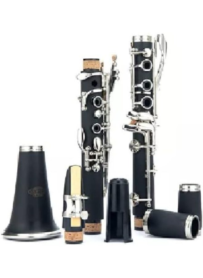 ANDOER Bb Flat Clarinet Black Bakelite Silver Keys Woodwind Instrument with Carry Case Reed Cleaning Cloth Mini Screwdriver - Image 3