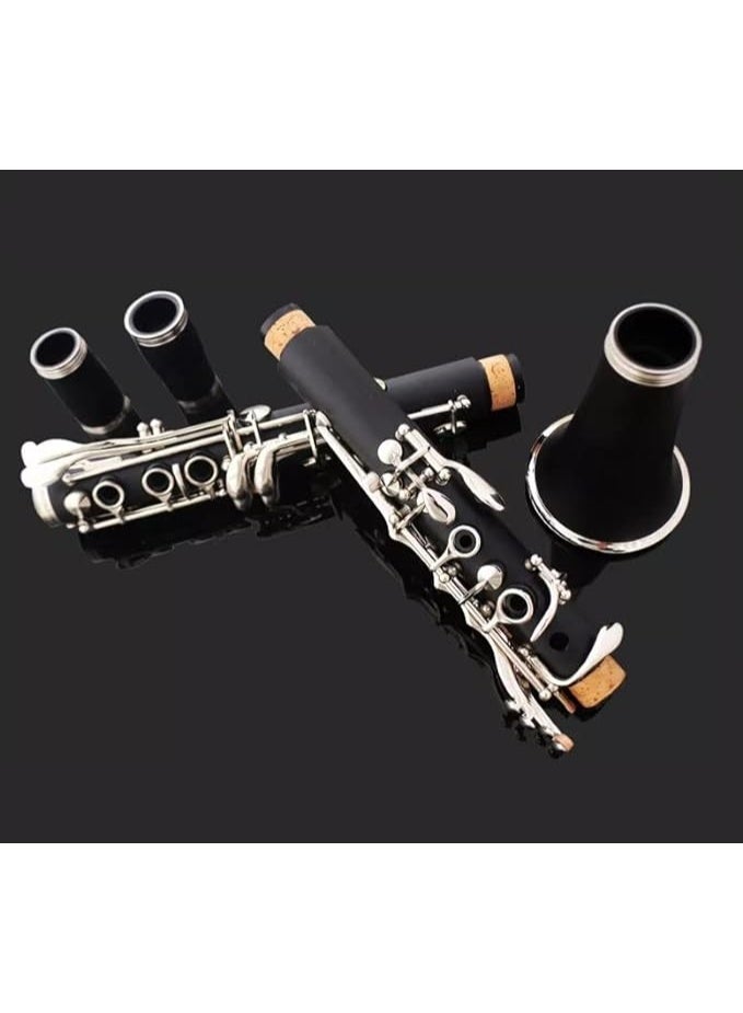 ANDOER Bb Flat Clarinet Black Bakelite Silver Keys Woodwind Instrument with Carry Case Reed Cleaning Cloth Mini Screwdriver - Image 2