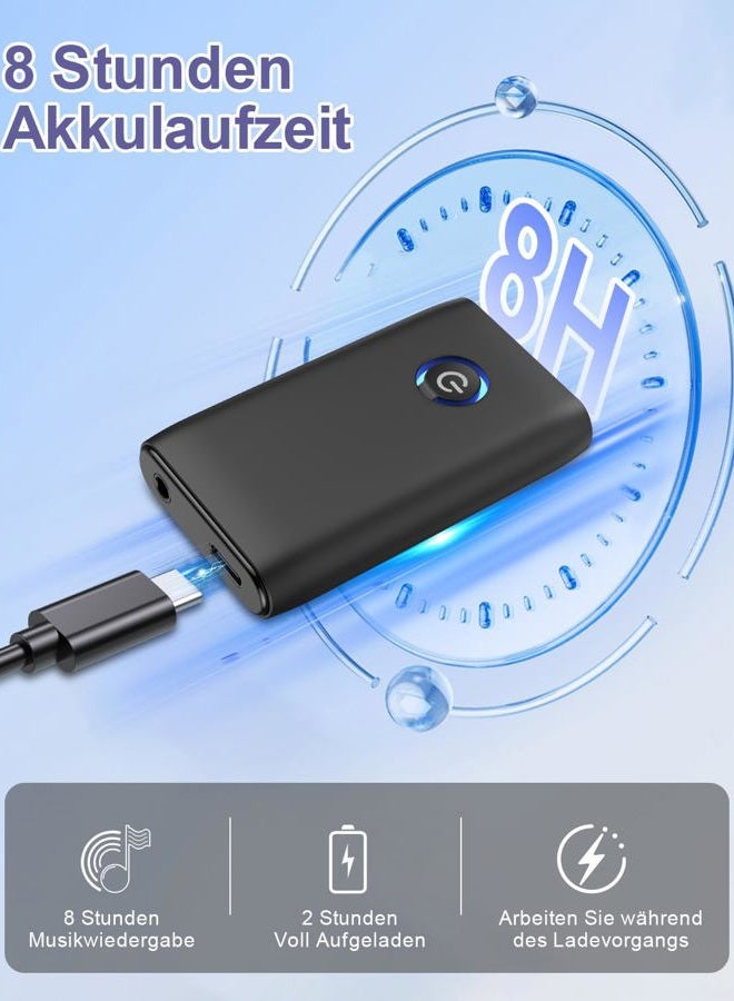 OQIMAX Bluetooth Transmitter Receiver 2 in 1, Hands-Free Call Aux Bluetooth Adapter for Car, Wireless Bluetooth Car Adapter, 3.5mm Bluetooth Audio Adapter Car Home Audio System Headphones Airplane - Image 5