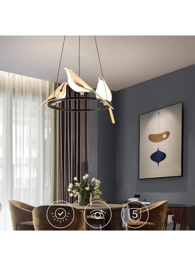 kinis Three Golden Bird 3 Color LED Pendant Lamp for Dinning Table/Bedroom/Living Room Led Hanging Lamp for Drying Room Led Ceiling Lamp Hanging Light Jhoomer Chandelier for Home/Cafe/Restaurant/Bar - Image 3