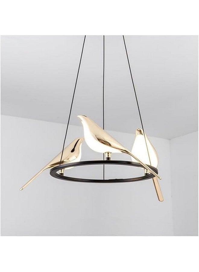 kinis Three Golden Bird 3 Color LED Pendant Lamp for Dinning Table/Bedroom/Living Room Led Hanging Lamp for Drying Room Led Ceiling Lamp Hanging Light Jhoomer Chandelier for Home/Cafe/Restaurant/Bar - Image 2