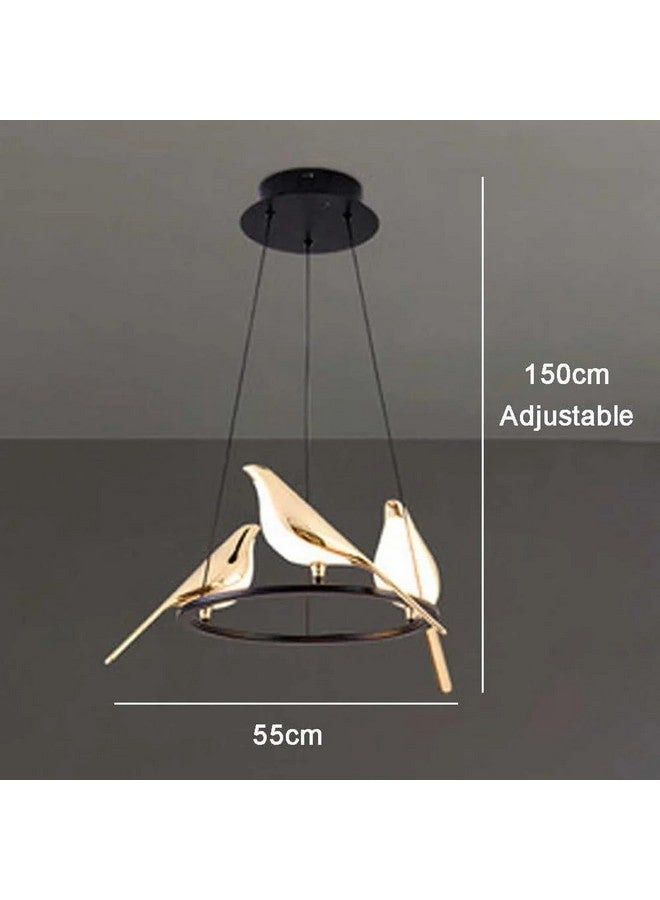 kinis Three Golden Bird 3 Color LED Pendant Lamp for Dinning Table/Bedroom/Living Room Led Hanging Lamp for Drying Room Led Ceiling Lamp Hanging Light Jhoomer Chandelier for Home/Cafe/Restaurant/Bar - Image 5