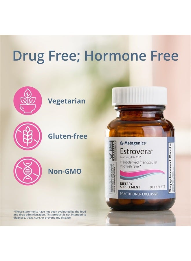 Metagenics Estrovera - All-Natural, Hormone-Free Menopause Support - for Hot Flashes, Menopause Relief & Night Sweats - Gluten-Free - Vegetarian - Non-GMO - 30 Tablets - Image 3