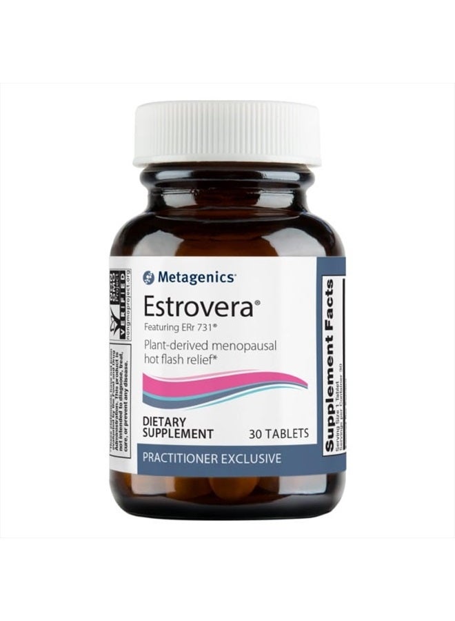 Metagenics Estrovera - All-Natural, Hormone-Free Menopause Support - for Hot Flashes, Menopause Relief & Night Sweats - Gluten-Free - Vegetarian - Non-GMO - 30 Tablets - Image 1