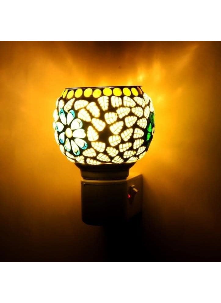 SHREE HANS CREATION SHREE HANS CREATION Ceramic Kapur Dani Electrical Camphor DiffuserHome Fragrance Aroma Glass Kapoor Dani Essential Oil Diffuser Burner Night Lamp2019Bicny  - Image 2