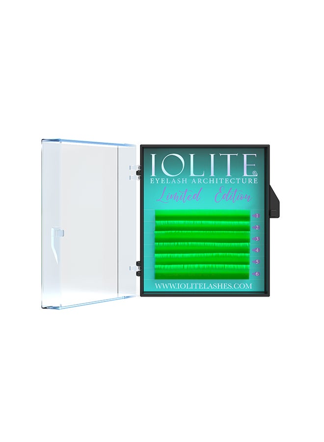 IOLITE Colored Classic Lashes Eyelashes Ombre Flurescent Green B Curl 7T Mix3