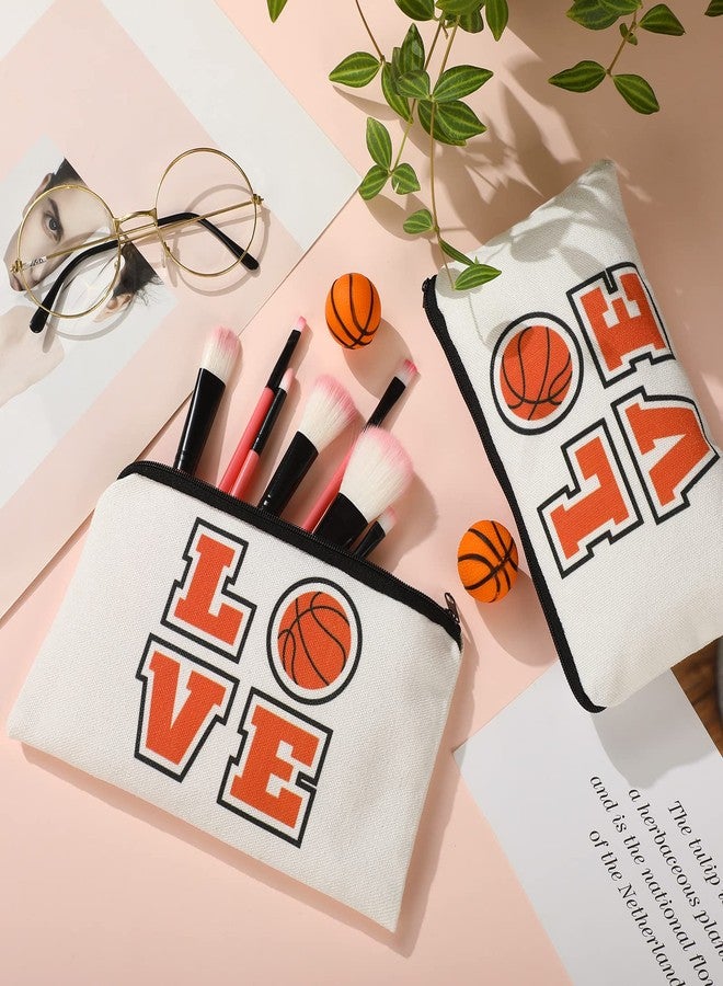 Lauwell 12 Pieces Basketball Makeup Bag Cosmetic Bag Travel Storage with Words Portable Storage Case Toiletry Accessories with Zippers for Players Teams Women Girls (Basketball) - Image 4