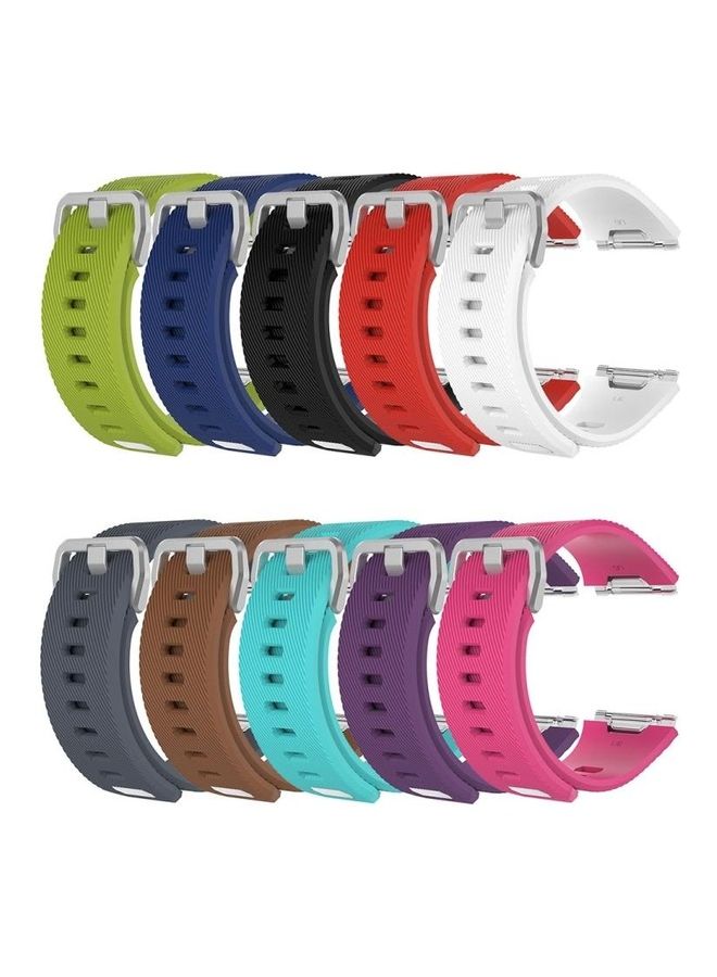 NIBEMINENT Silicone Replacement Wrist Strap Watchband with Buckle For Fitbit Ionic Twill Texture Black - Image 4