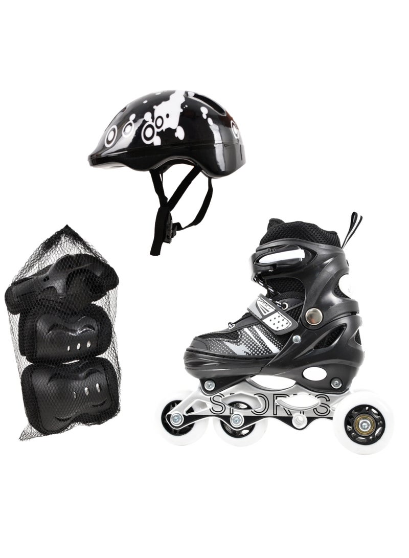 Generic Kids Roller Skates Black-White  - Image 1