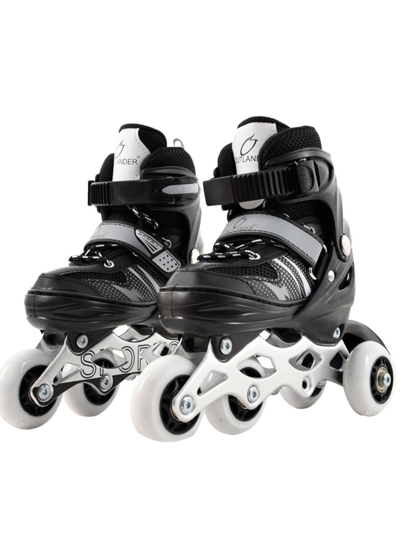 Generic Kids Roller Skates Black-White  - Image 2