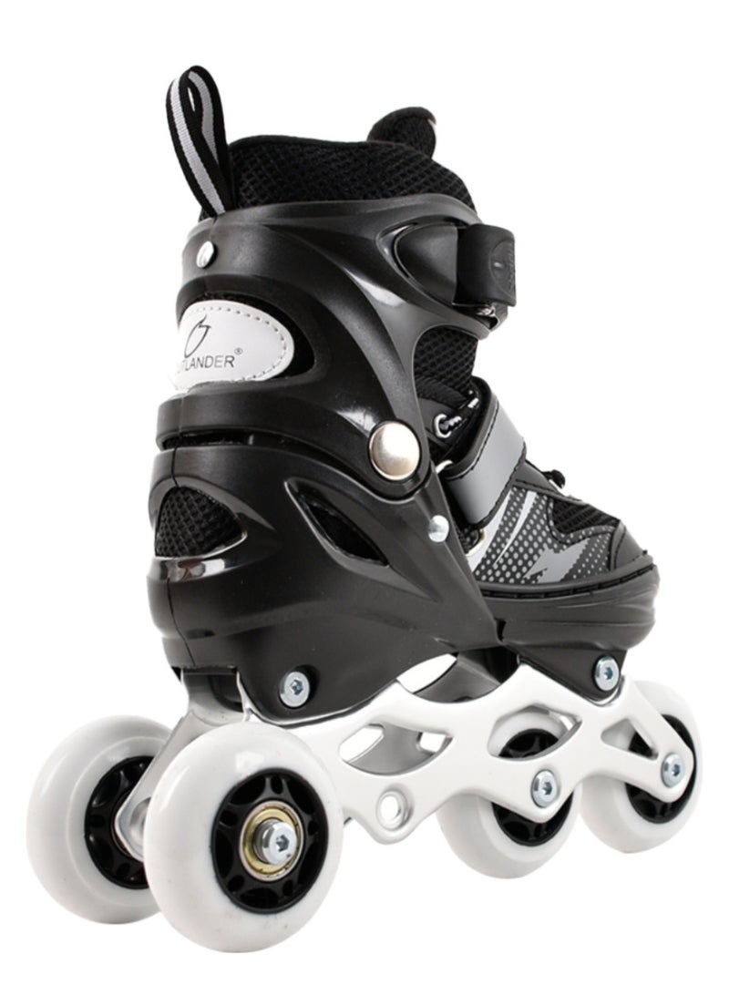 Generic Kids Roller Skates Black-White  - Image 4