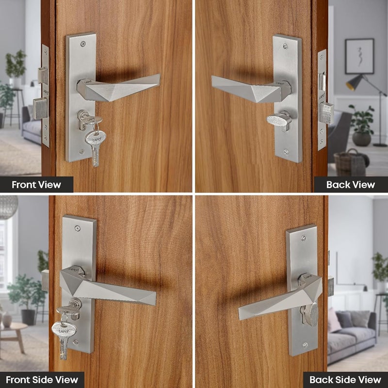 LAPO LAPO Heavy Duty Door Lock for Main Door Mortise Door Lock for Home Door Lock Handlesets for Bedroom Mortise Handlesets with 3 Brass Keys Matt Finish 3 Years Warranty RO126CY  - Image 5