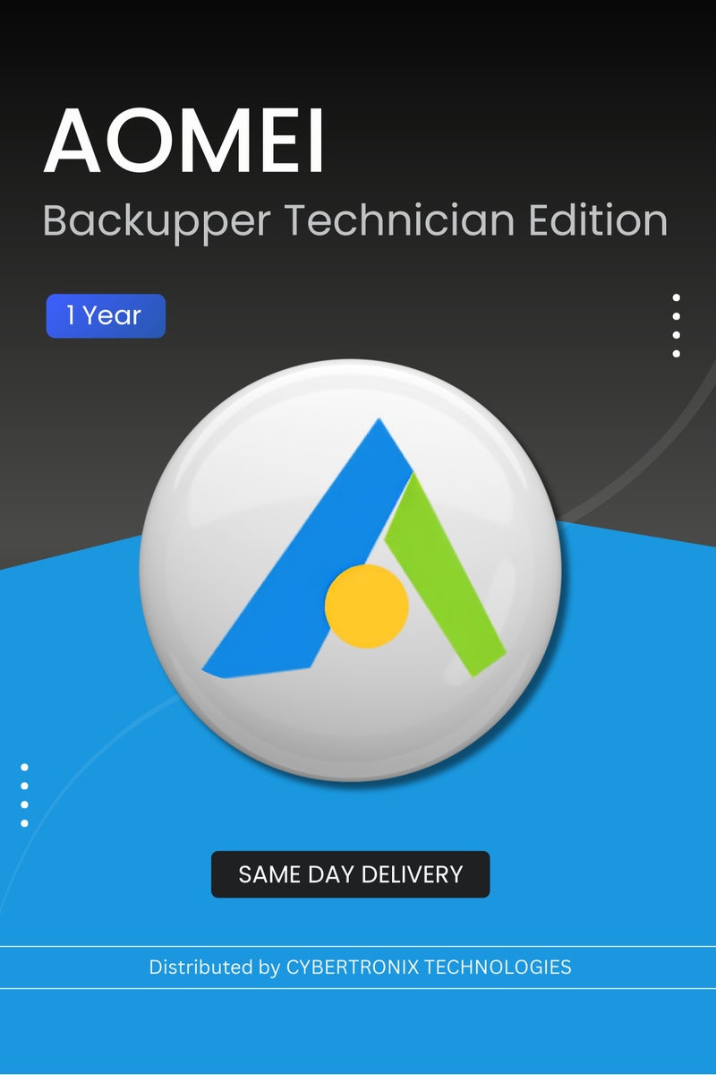 AOMEI Backupper Technician Edition | 1 Year | Digital License | SAME DAY DELIVERY