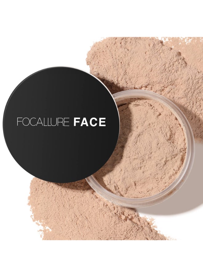 FOCALLURE Oil Control Loose Face Powder Translucent Loose Setting Powder ShineFree Matte Finishing Powder Longlasting Lightweight Sets Foundation Makeup Includes Velour Powder Puff Natural - Image 3