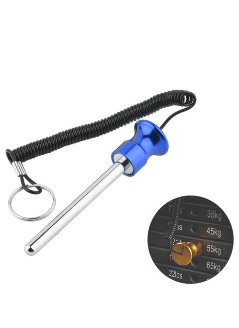 Universal Weight Stack Pin with Lanyard and 4" Locking Space, Tensile 3/8" Dia Gym Weight Stack Pin Magnetic Replacement Selector Lock Pin Detent Hitch Pin