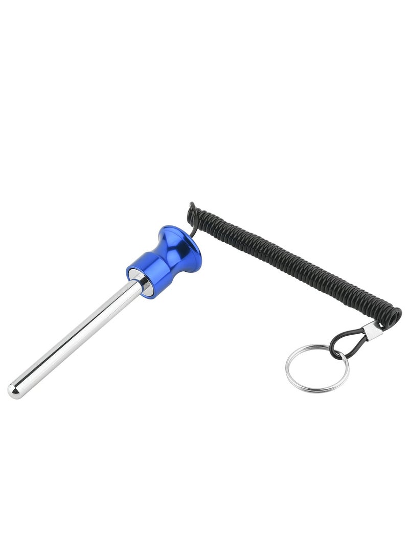 Excefore - Universal Weight Stack Pin with Lanyard and 4" Locking Space, Tensile 3/8" Dia Gym Weight Stack Pin Magnetic Replacement Selector Lock Pin Detent Hitch Pin - Image 1