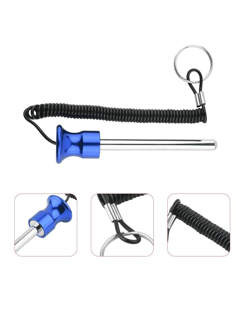 Excefore - Universal Weight Stack Pin with Lanyard and 4" Locking Space, Tensile 3/8" Dia Gym Weight Stack Pin Magnetic Replacement Selector Lock Pin Detent Hitch Pin - Image 1
