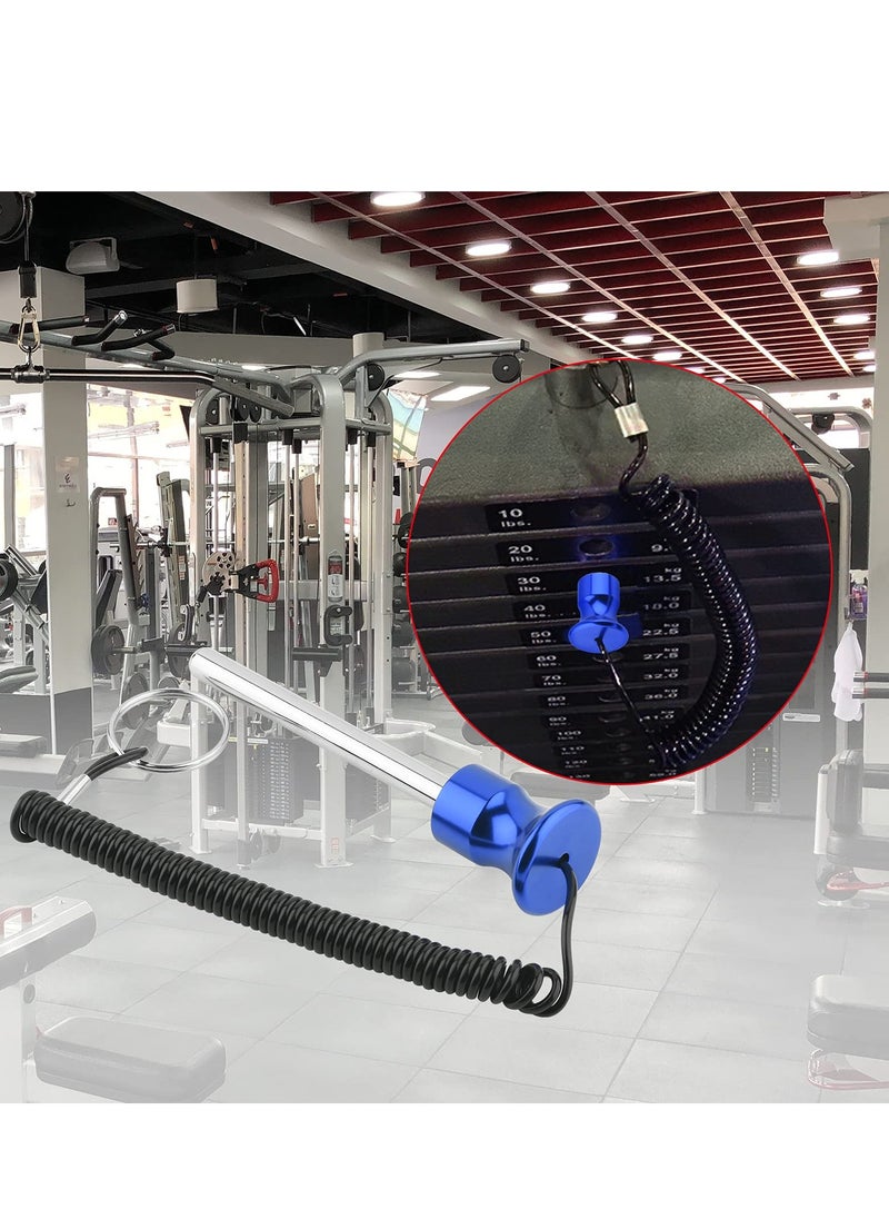 Excefore - Universal Weight Stack Pin with Lanyard and 4" Locking Space, Tensile 3/8" Dia Gym Weight Stack Pin Magnetic Replacement Selector Lock Pin Detent Hitch Pin - Image 1