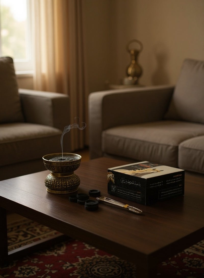 فحم بخور سريع الاشتعال 80 حبة دائري مع ملقط لسلامة اليدين - Image 2