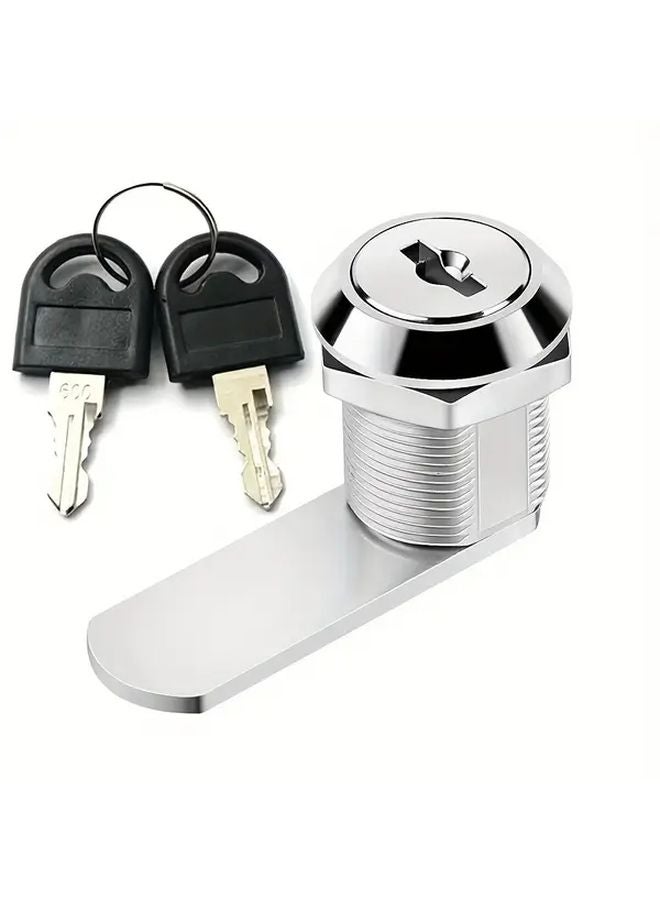 Silvery Cabinet Lock 10 35mm Tongue Length With Two Black Keys For Home Office - Image 2